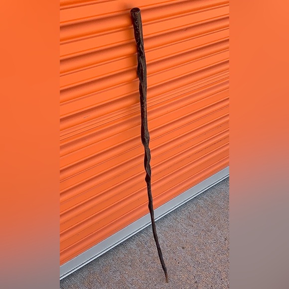 19th Century Antique Rustic Primitive Gnarly Twisted Root Branch Wood Cane - Picture 14 of 16